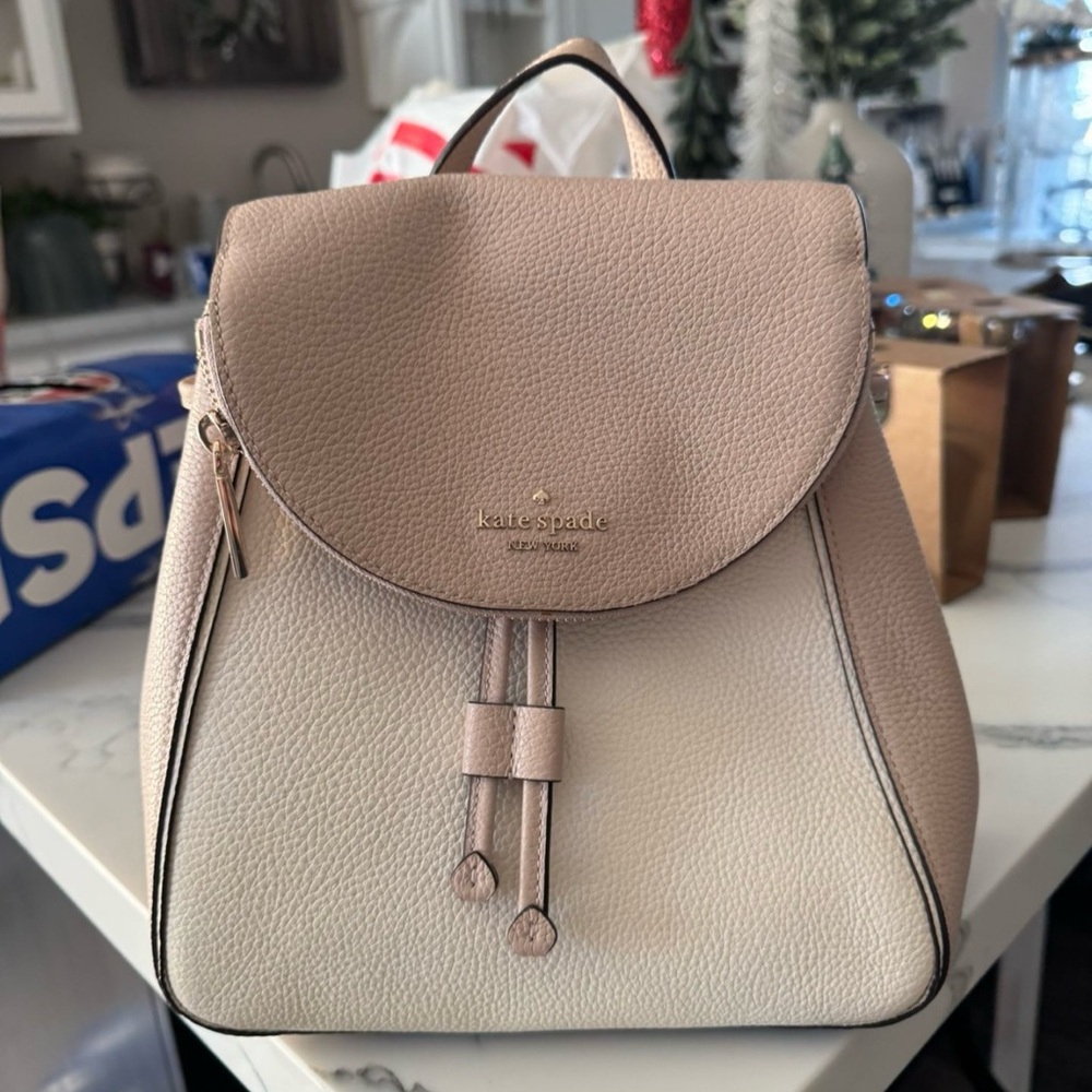 Kate Spade Cream Backpack with Drawstring Closure